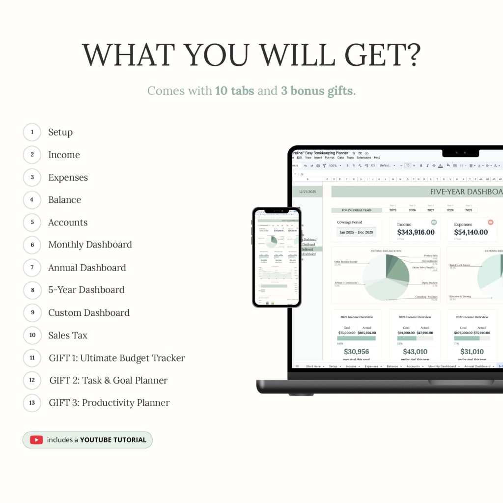 Aureline Easy Bookkeeping Planner